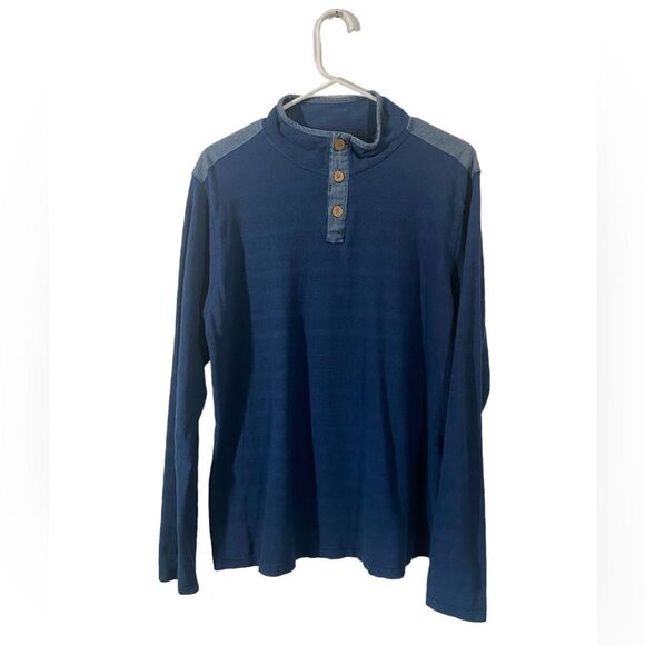 Native Code Men’s Henley Long Sleeve shirt in Navy blue size large - Picture 8 of 8